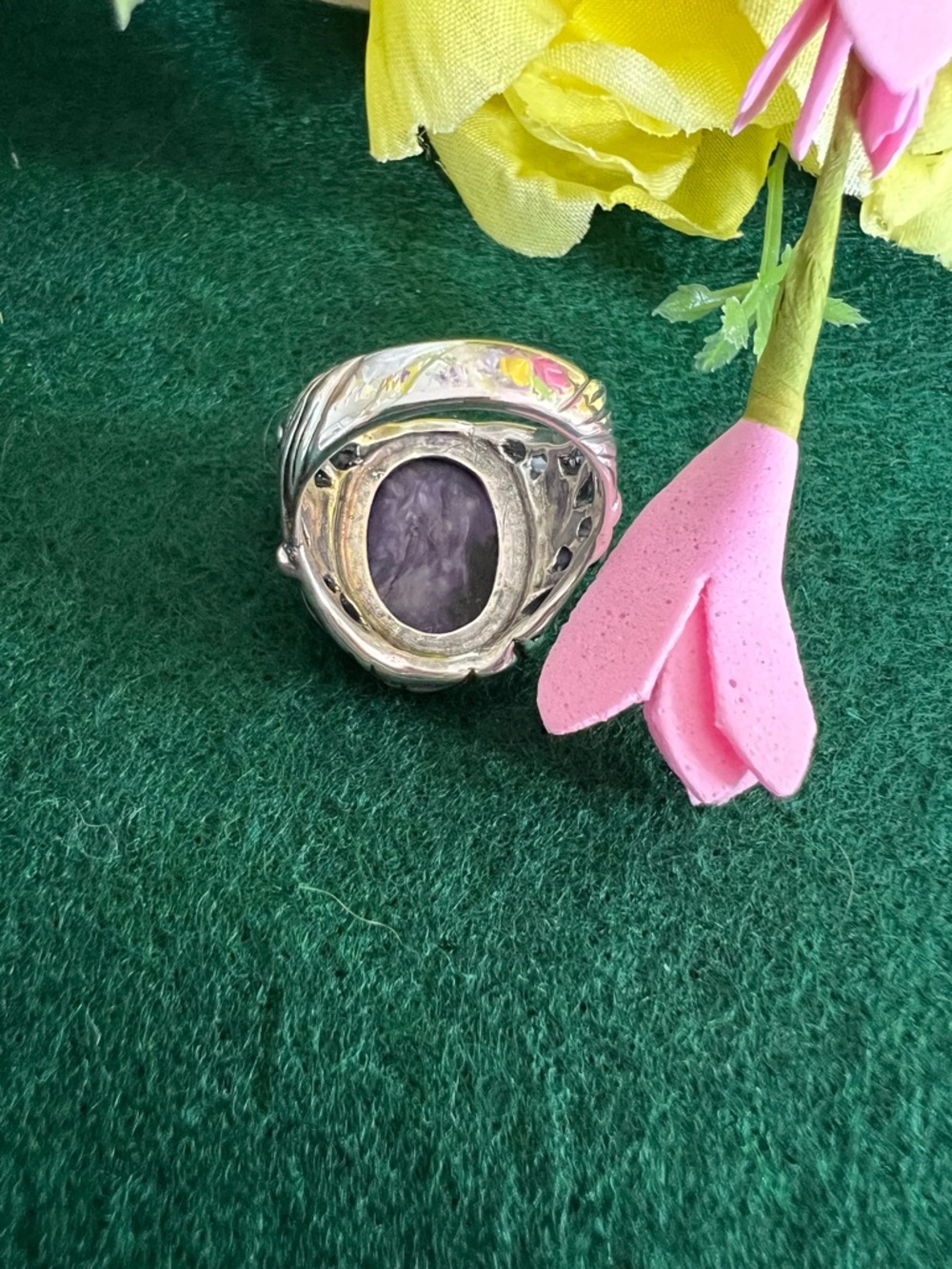 Carolyn Pollack Sterling Silver Charoite Ring - Picture 6 of 10